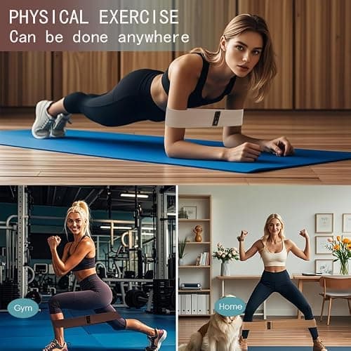S.ROMZA Fabric Resistance Bands for Working Out Elastic Exercise Band Squats Fabric Exercise Bands for Legs and Butt Pilates,Yoga,Male and Female Fitness Resistance Bands (Beige/Khaki/Brown) — view 6