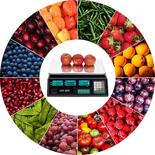 Bonnlo 88LB 40KG Deli Electronic Commercial Price Computing Scale w/LCD Display, Stainless Steel Platform & Charging Cable for Store, Kitchen, Restaurant Market, Farmer, Food, Meat, Fruit — view 6