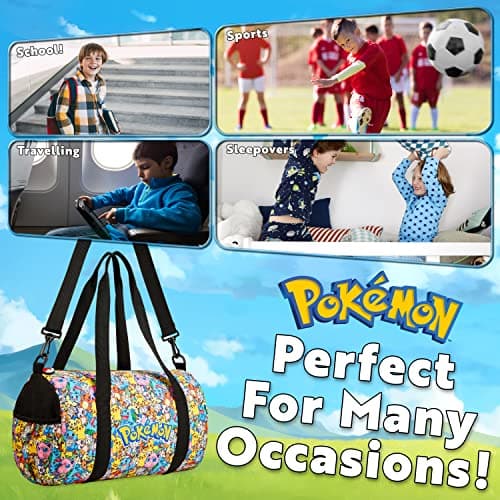Pokemon Travel Bag for Kids Gym Bag Overnight Pikachu Sports Football Kit Holdall Bag Hand Luggage Bag Gifts for Boys (Multicolour) — view 4