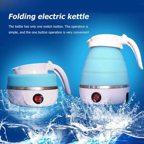 Mini Foldable Electric Kettle Collapsible Kettle Portable Suitable for Home Travel and Camping (Blue) — view 2
