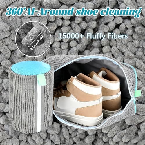 BieMian 360° Zipper Mesh Shoe Wash Bag for Machine - grey — view 5