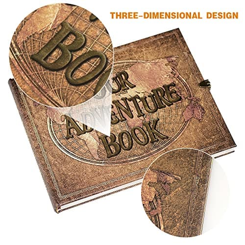 Our Adventure Scrapbook with 180 Pages Embossed Words Hard Cover Travel Book, Guest Book for Anniversary, Christmas, Valentine's, Wedding, Baby — view 3