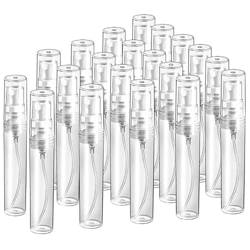 50PCS Mini Spray Bottle Clear Plastic Spray Bottle Empty Fine Mist Refillable Mini Perfume Bottle Small Empty Sample Containers Bottle for Cleaning Travel Essential Oils Perfume (3ML,Grey) — view 2