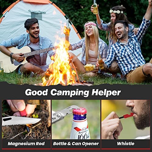 BIBURY Multitools, Camping Multi Tool Foldable Pliers with Scissors & Flint — view 5