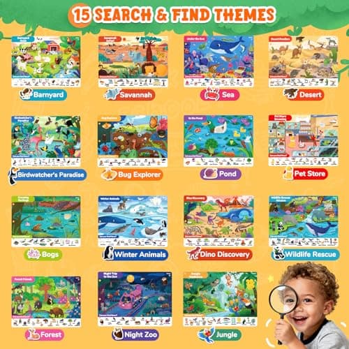 JoyCat Search & Find Activity Books, Animal Preschool Learning for Kids 3-5 — view 4