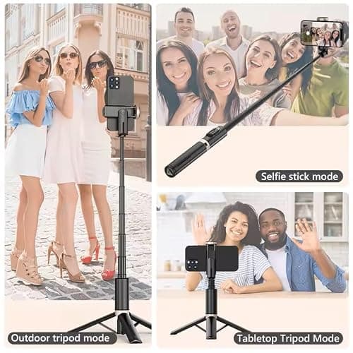 XIHAMA Selfie Stick with Light,3 in 1 Extendable 360° Rotation Phone Tripod Stand with Detachable Wireless Remote,Portable CellPhone Holder Compatible with iPhone 16/Galaxy/Huawei/LG(Pink+Light) — view 2