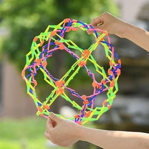 Expanding Ball, Bucket Time Toys Autism, Transformable Expandable Ball Fidget Toy, Mini Rings Sphere Magic Ball for Kids, Adult Novelty Stress Relief Toy (Large With Light) — view 4