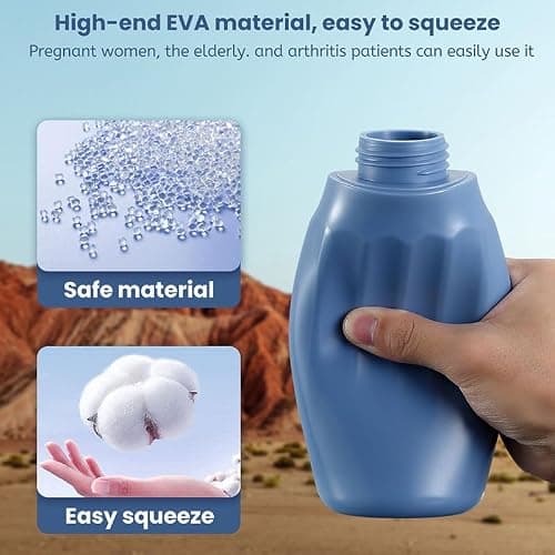 Portable Bidet Bottle for Postpartum, Peri Bottle, 400ml Capacity with Cap and Carry Pouch, Ideal for Postpartum, Traveling and Camping, Travel Bidet, Hospital Bag Maternity Essentials, (Purple) — view 3