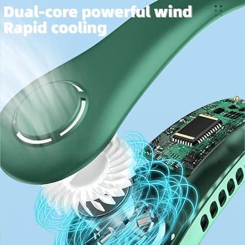 Neck Fan, Rechargeable Mini Bladeless Neck Fan - Portable 360° Cooling Personal Fan with 3 Speeds - USB Wearable Fan Leafless Hanging Neck Fan for Women Men Home Office Travel Sports Outdoor (White) — view 4