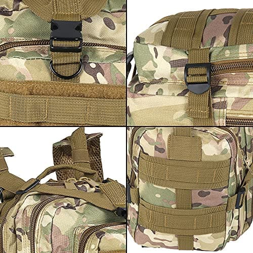 Tactical Backpack 30L Military Camping Backpack Oxford Clothe Rucksack Molle Shoulder Bag Sport Travel Backpack for Camping Climbing Cycling Hiking Mountaineering Hunting (Light Camouflage) — view 5