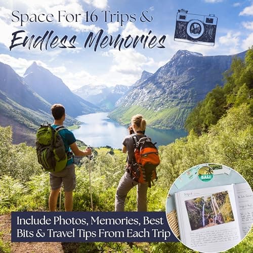 Travel Planner & Holiday Journal for 16 Trips – Adventure Scrapbook, Bucket List & Travel Diary for Women, Men & Couples – Gift for Travellers — view 2
