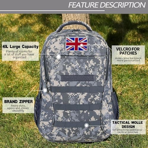 gulimirror Camo Backpack for Boys School Kids Military Tactical Rucksack — view 5