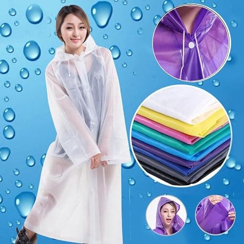 Boolavard Unisex Adults Rain Poncho, lightweight, reusable, and packable on the go rain protection (UK, Alpha, One Size, Regular, Regular, Black) — view 4