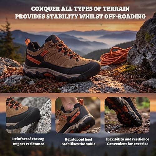 ARRIGO BELLO Walking Shoes Mens Tekking Trainers Hiking Footwear UK 7-11（B Yellow,UK Size 8 — view 5