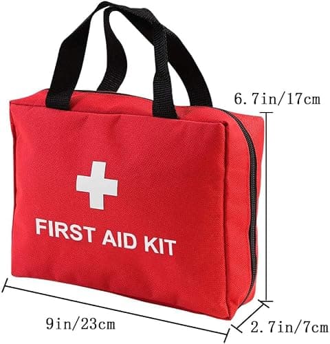 Aoutacc Empty First Aid Bag, Nylon Compact and Lightweight First Aid Kit for Emergency at Home, Office, Car, Outdoors, Boat, Camping, Hiking(Bag Only) (2 Pack Red With Handles) — view 2