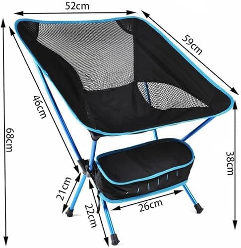 YWHWXB Ultralight Portable Camping Chair, Folding Backpacking Chair, Compact Collapsible Beach Chair Patio Dining Chair with Carrying Bag for Outdoor Hiking Fishing Picnic Travel (Deep Blue) — view 2