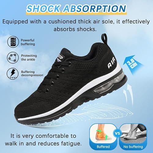 Running Shoes Womens Trainers Walking Shoes Air Cushion Athletic Sneakers Ladies Breathable Mesh Sport Shoes Lightweight Non Slip Tennis Shoes Workout Casual Gym Jogging Shoes — view 4