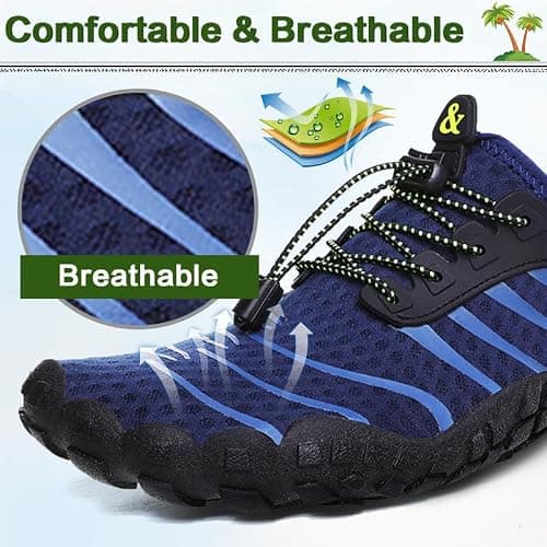 Blue Lightweight Quick Dry Barefoot Beach & Sea Shoes - Men's & Women's Unisex Swim & Surf Sport Diving Pool Shoes — view 2
