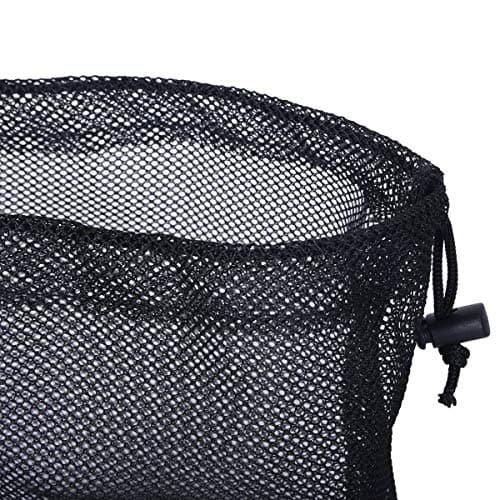 iBasingo Mesh Drawstring Bag Stuff Sacks with Cord Lock, Black 5 Pack BVP02 — view 4