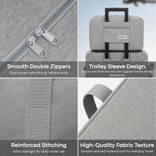 Beach Stone EasyJet Cabin Bag 45x36x20 – 25L Lightweight Duffle Holdall for Travel Gym Overnight Use - Airline Approved Underseat Hand Luggage for Men and Women (Grey) — view 3