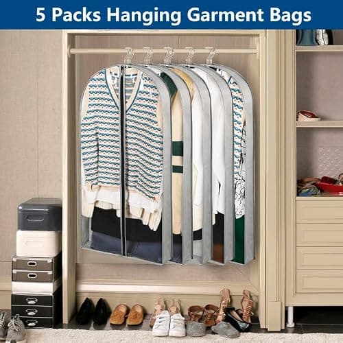 Belinlen 5 Pack 40" Clothes Covers Protector Bags Garment Bags for Clothes — view 2