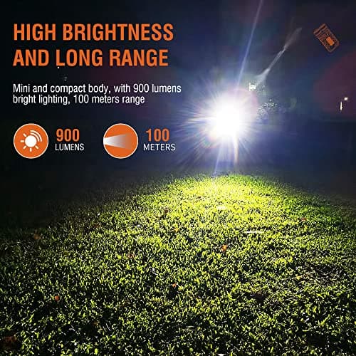 BORUIT V3 Small Powerful Rechargeable Torch LED Super Bright 900LM with UV — view 3