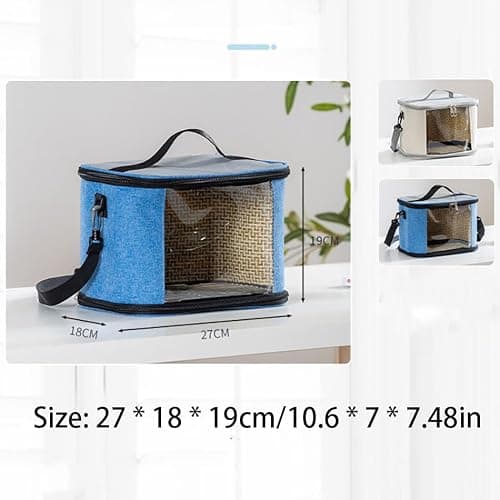 Haimusan Bird Carrier Bag Bird Travel Cage, Indestructible Stainless Steel Mesh Backpack for Parrot, Portable Bird Travel Bag, Pet Transparent Breathable Travel Cage (Grey) — view 4