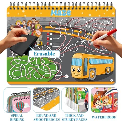 Kalysky Travel Games For Kids 2 Pack,58 Reusable Road Trip Activity Toys — view 3
