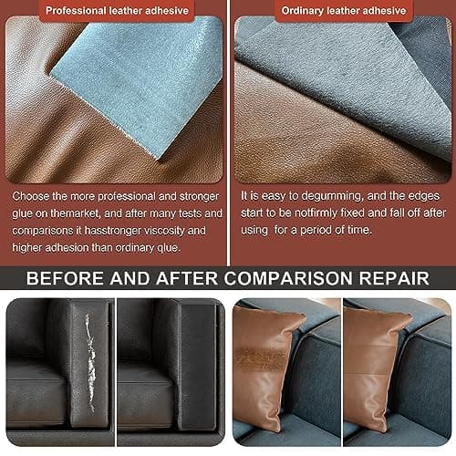 Besezx Leather Repair Patch Tape Kit, Self Adhesive Leather Repair for Furniture, Couch, Sofa, Car Seats,Office Chair,Vinyl Repair Kit.3.1inx60in,Light Brown — view 4