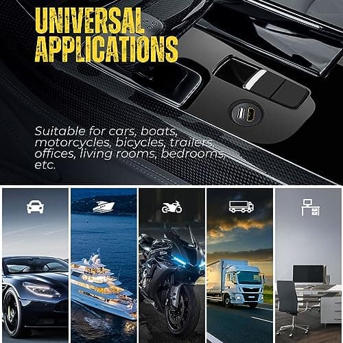 TNP USB HDMI Flush Mount Cable - Dashboard Panel Dash Mount USB + HDMI Port Socket Jack Plug Water Resistant Connector Extension Wire Cord for Car Truck Trailer Boat Motorcycle & More (1M / 3FT) — view 4