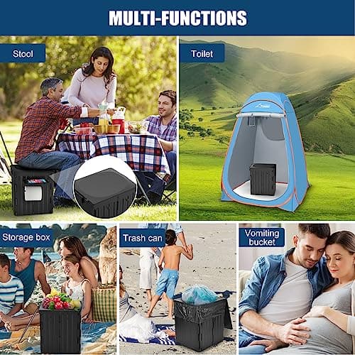 WADEO XXXL Camping Toilet, 400lbs Portable Foldable Potty for Adults — view 6