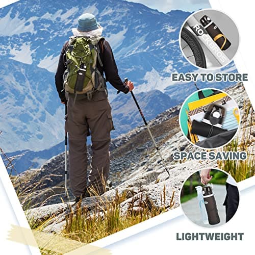 Kemier Collapsible Foldable Water Bottle for Travel, Gym, Hiking - Silicone Leakproof Sports Outdoor Bottle with Carabiner, 750ML/26OZ (Black) — view 6