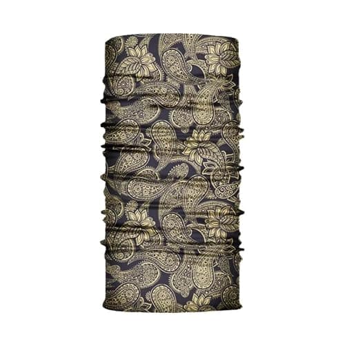 4Trails Bandana Snood Face Mask, Gold Paisley