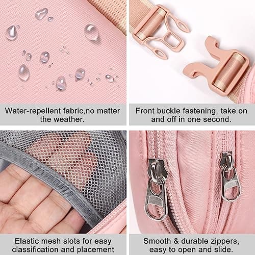 DMLuna Small Crossbody Bags for Women Trendy, Lightweight Waist Pack for Women & Men, Mini Belt Bag, Waist Bag with Adjustable Strap for Running Workout Traveling, Rose Gold — view 4