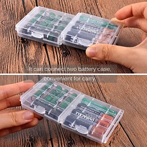 RUNCCI-YUN 12 Pcs Plastic Battery Storage Case,AA/AAA Cell Battery Storage Case,Plastic Battery Case for Batteries and Rechargeable Batteries,Battery Carrying Case Holder(Transparent) — view 4