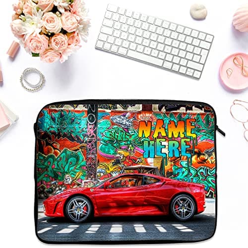 Personalised Race Car Tablet Sleeve Laptop Case Boys iPad Zip Pouch Protective Carry Travel Bag Racing Cars Birthday Gift ST465 (Medium 10” – 13.5”) — view 5