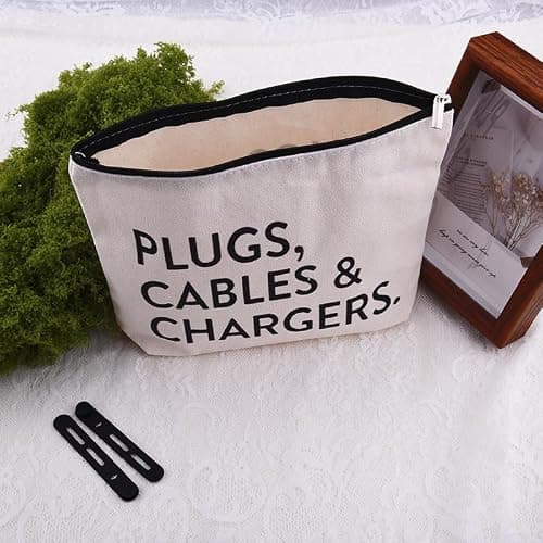 ShiQiao Spl Charging Cable Organiser Bag for Travel with Silicone Cable Ties Cord Organiser Pouch for Women Men Charging Accessory Storage Pouch for Sister Brother Tangle-Free Tech Accessory — view 2