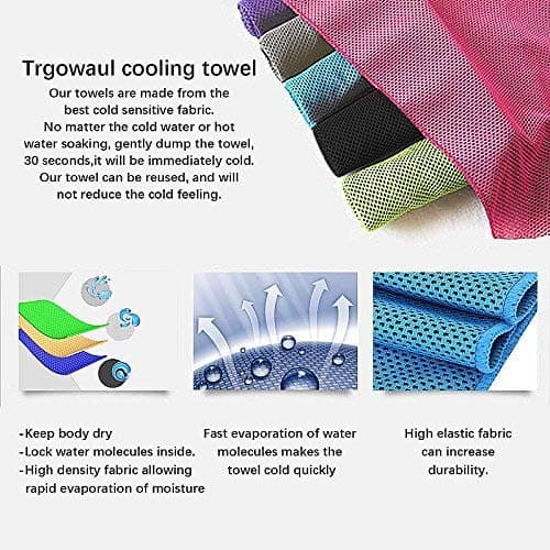 XJSGS Cooling Towels for Neck and Face,Microfiber Cooling Sports Gym Towel for,Gym, Yoga,Pilates Travel Camping & More (6 Packs) — view 3