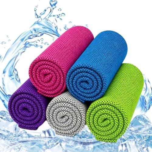 5 pack Cooling Towels,(30 * 100cm) Ice Towel Cooling Towel for Neck & Face, Ice Cool Microfibre Towel for Neck for Instant Relief Perfect Coolings Scarf for Running, Yoga, Camping, Workout