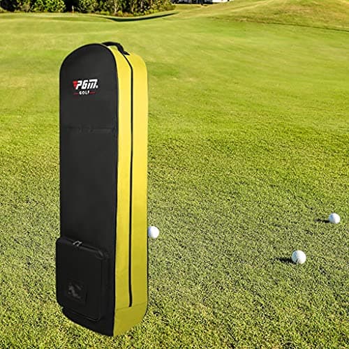 Colcolo Bag Cover with Wheels for Men, Heavy Duty Golf Bag cover, Lightweight Nylon Cloth Case Boxes Men Carry, Yellow — view 6