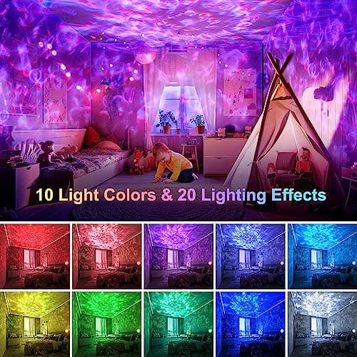 Galaxy Projector 20 Lighting Modes Star Projector, HiFi Bluetooth Speaker Galaxy Projector Light, 15White Noise Sensory Lights, Remote & Timer Galaxy Light Projector for Bedroom Gifts for Room Decor — view 2
