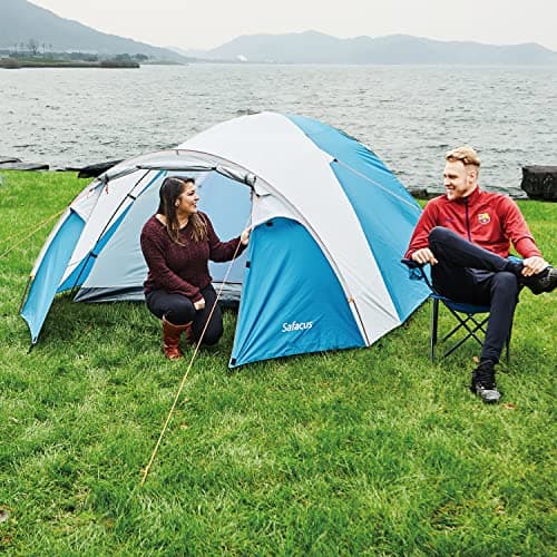 SAFACUS 3-4 Person Dome Camping Tent, Double layer, Full Waterproof Holiday Family 3 to 4 Man Tent, Easy to Set Up for Outdoors Hiking Fishing Traveling Beach Vacation — view 6