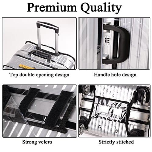 Alledomain Transparent Travel Luggage Cover Waterproof Dust-Proof PVC Include 1 Luggage Tag - Fits for 28 Inch Suitcase — view 3