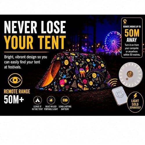 GLOW UP BUNDLE OFFER. 2 PERSON POP UP FESTIVAL TENT AND FESTII FINDER LED REMOTE CONTROL CAMPING LIGHT. — view 2