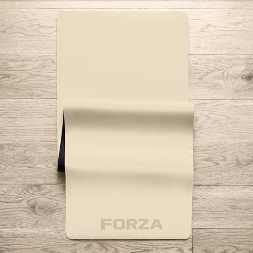 FORZA PU Yoga Mat – Premium Non-Slip Polyurethane & Natural Rubber Yoga Mat, Extra Grip, Cushioned & Durable Training Mat for Yoga, Pilates, Stretching & Mobility (Beige, Without Carry Strap) — view 3