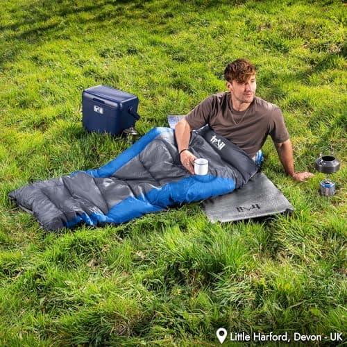 Trail Alpine 250 Sleeping Bag with Hood, 3 Season, Single Adult, Blue — view 2