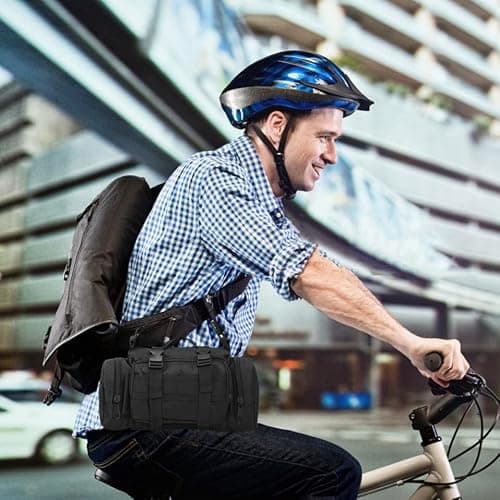 Parliky Outdoor Fanny Pack Portable Sling Bag for Camping Hiking Shoulder Bag Waist for Travel Tactical Hip Pack Material — view 6