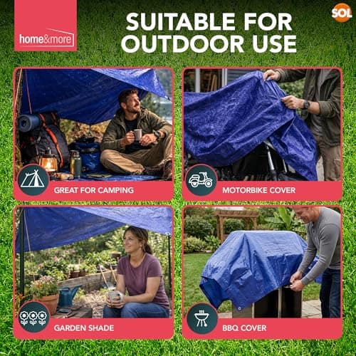 SOL Small Tarpaulin 1m x 0.85m - Waterproof Heavy Duty Cover Sheet — view 3