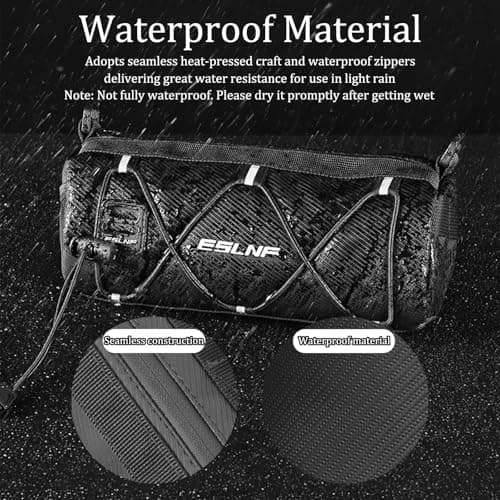 OIENNI 2.4L Waterproof Bike Handlebar Bag, Cycling Front Frame Storage Pouch with Shoulder Strap for Road & Mountain Bicycles — view 5