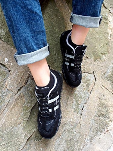 Knixmax Women's Walking Shoes, Lightweight Trainers, Black UK 7/EU 40 — view 2